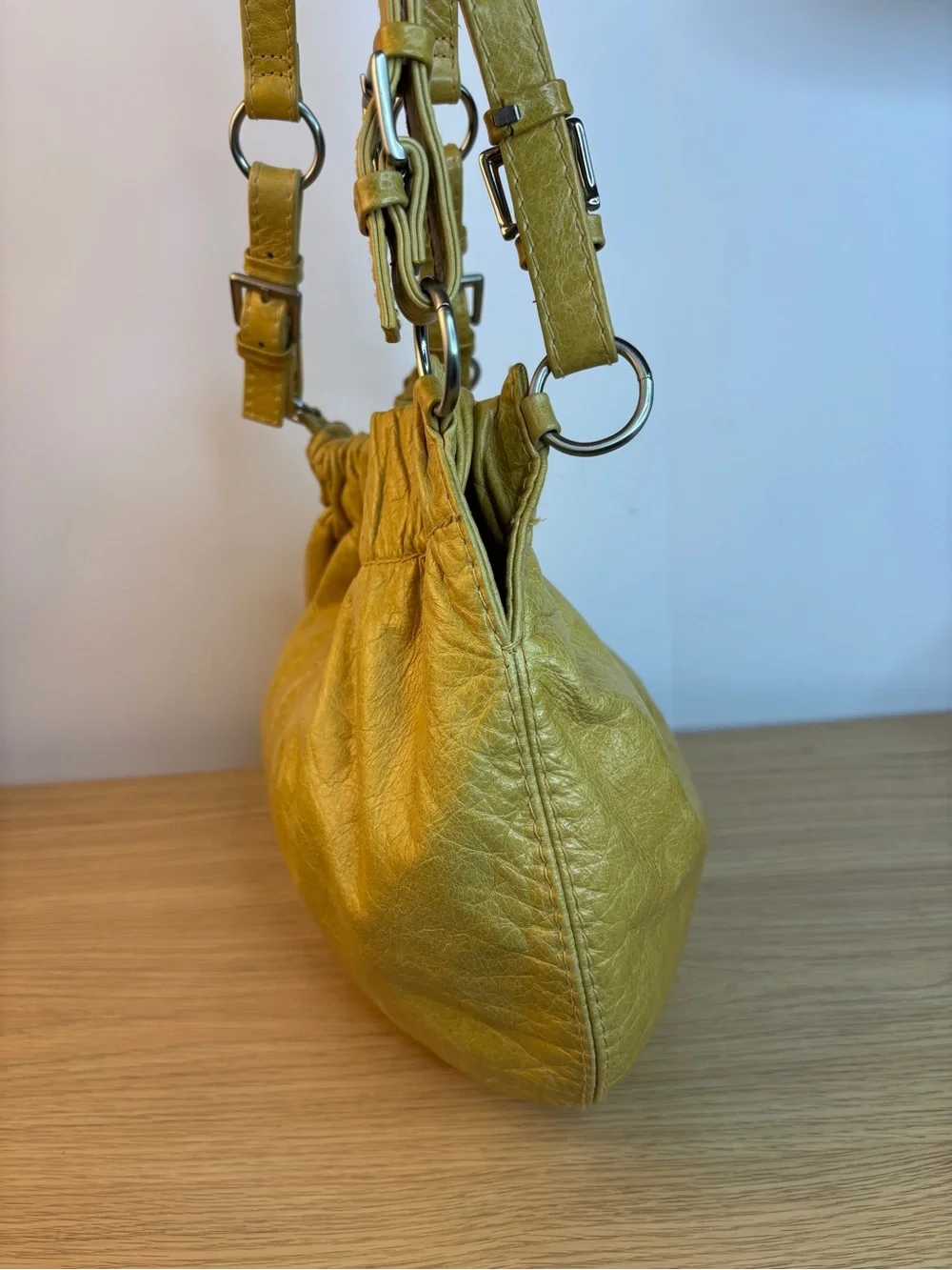 Vintage Fossil Yellow Soft Leather Slouchy Hobo Bag